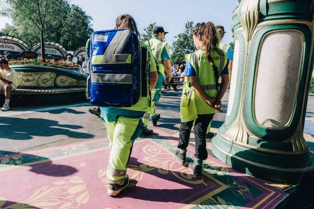 Medical team pictured during the first day of the Tomorrowland electronic music festival, Friday 17 July 2026, in Boom. The first weekend of the 20th edition of the festival takes place at the De Schorre terrain in Boom, from 17 to 19 July.  EMILExWINDAL 181368772