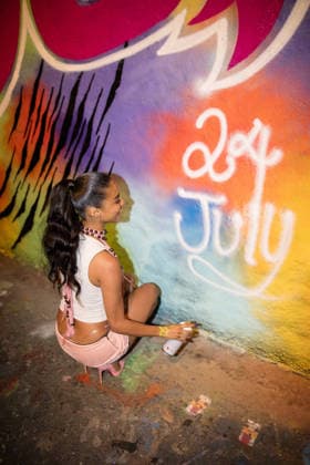 Tyla made a surprise appearance at Leake Street Arches to unveil a special graffiti created ahead of the release of her sophomore album A*POP , London, UK, 17 July 2026. Tyla completed the graffiti mural by adding the album s release date and her signature., Credit:Ewelina Stachurska Show Me You Ewelina Stachurska Avalon UK, London, Leake Street Arches  Copyright: xEwelinaxStachurskaxShowxMexYoux xEwelinaxStachurskax xAvalonx 1117063183
