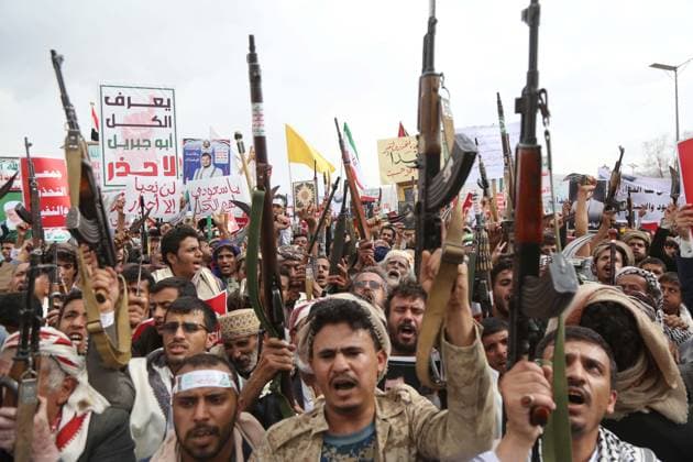 Houthis protest in Sanaa in support of al-Houthi s statements SANAA, YEMEN - JULY 17: Armed Houthis gather at Sabeen Square to hold a demonstration in support of Houthi leader in Yemen Abdul Malik al-Houthi s statements in Sanaa, Yemen on July 17, 2026. Mohammed Hamoud Anadolu Sanaa Yemen. Editorial use only. Please get in touch for any other usage.  Copyright: x2026xAnadoluxMohammedxHamoudx