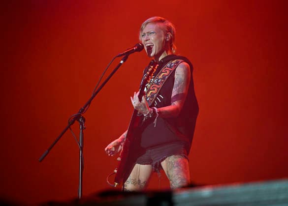 Emppu Suhonen guitarist of Rock Group Rasmus performs during the International Music Festival Masters of Rock in Vizovice near Zlin, Czech Republic, July 17, 2026. (CTKxPhoto DaliborxGluck) CTKPhotoP2026071707840  CTKPhotoP2026071707840