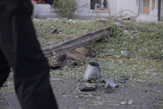 July 17, 2026, Kharkiv, Kharkiv Oblast, Ukraine: Destroyed military equipment and debris scattered across ground vegetation following a russian banderol missile attack in Shevchenkivskyi District, Kharkiv, Ukraine on July 17, 2026. The strike killed one 40-year-old man in his vehicle and wounded seven others who were hospitalized. Kharkiv Ukraine  - ZUMAt164 20260717_zip_t164_016 Copyright: xYevhenxTitovx