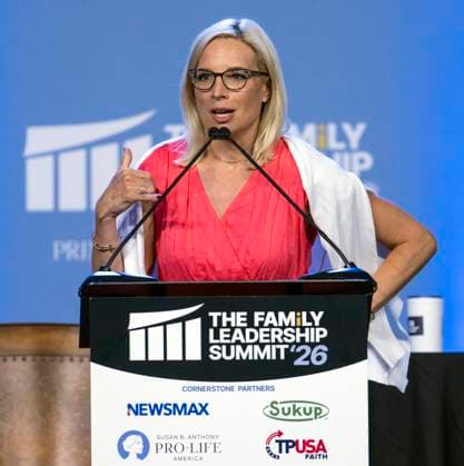 July 17, 2026 - Des Moines, Iowa, USA - Republican Congresswoman ASHLEY HINSON, candidate for U.S. Senate from Iowa, addresses the 2026 FAMiLY Leadership Summit. Des Moines USA  - ZUMAce6_ 20260717_zaf_ce6_017 Copyright: xBrianxCahnx