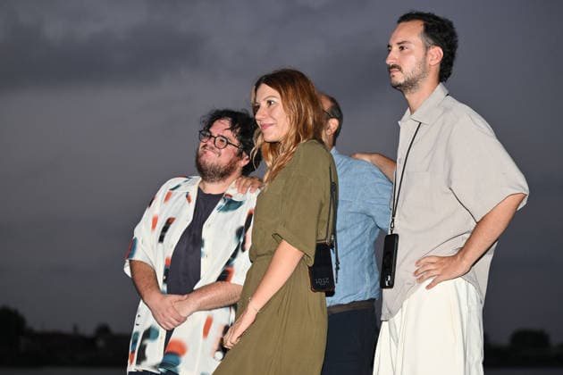 News - Romana Maggiora Vergano and Paolo Strippoli at Puntasacra Film Fest Fabrizio Ciavoni, Francesca Mazzoleni, Gianluca Giannelli and Riccardo Cozzari before the screening of La Valle dei Sorrisi at the Puntasacra Film Fest on July 17, 2026, in Idroscalo di Ostia, Rome, Italy. Rome Idroscalo di Ostia Italy Copyright: xDomenicoxCippitellix xLiveMediax LPN_2569368