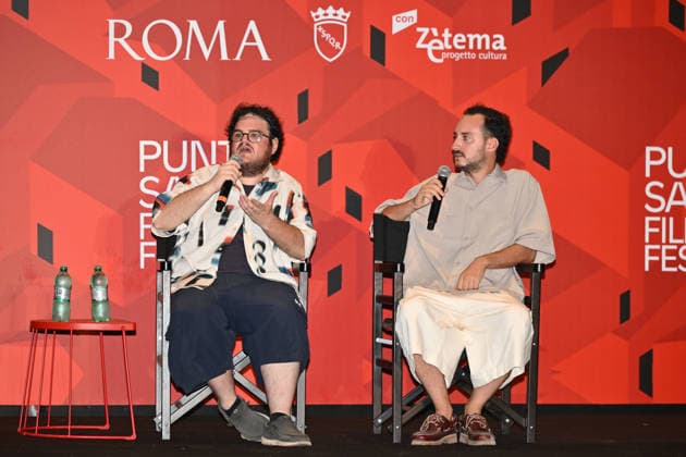 News - Romana Maggiora Vergano and Paolo Strippoli at Puntasacra Film Fest Fabrizio Ciavoni and Riccardo Cozzari before the screening of La Valle dei Sorrisi at the Puntasacra Film Fest on July 17, 2026, in Idroscalo di Ostia, Rome, Italy. Rome Idroscalo di Ostia Italy Copyright: xDomenicoxCippitellix xLiveMediax LPN_2569385