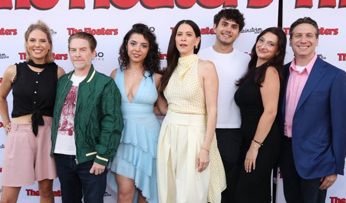 Inside arrivals for the Los Angeles premiere of The Floaters at Laemmle Royal Featuring: Andra Gordon, Bekah Zornosa, Seth Green, Jackie Tohn, Ben Krieger, Jillian Jordan, Shai Korman Where: Los Angeles, California, United States When: 17 Jul 2026 Credit: Faye s Vision Cover Images EDITORIAL USE ONLY. NOT FOR USE BY NEWSPAPERS BASED IN THE UK. Copyright: xx coverimg55860530