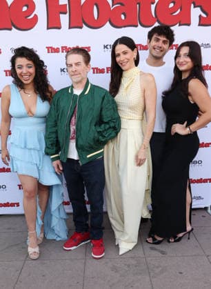 Los Angeles CA July 17: Bekah Zornosa, Seth Green, Jackie Tohn, Ben Krieger, Jillian Jordan. at Los Angeles Premiere Of The Floaters held at The Laemmle Royal in Los Angeles, CA. on July 17, 2026 Copyright: xAdMediax MediaPunchx