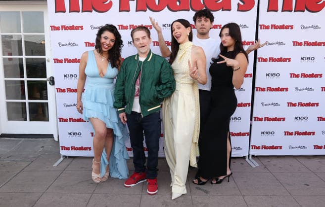 Los Angeles CA July 17: Bekah Zornosa, Seth Green, Jackie Tohn, Ben Krieger, Jillian Jordan. at Los Angeles Premiere Of The Floaters held at The Laemmle Royal in Los Angeles, CA. on July 17, 2026 Copyright: xAdMediax MediaPunchx