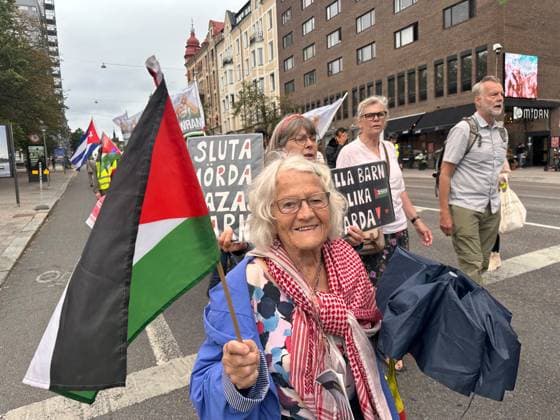 Protest in Stockholm against Israeli attacks on Palestine and Lebanon STOCKHOLM, SWEDEN - JULY 18: People gather to stage a protest against Israel s attacks on Palestine and Lebanon, in Stockholm, Sweden on July 18, 2026. Atila Altuntas Anadolu Stockholm Sweden. Editorial use only. Please get in touch for any other usage.  Copyright: x2026xAnadoluxAtilaxAltuntasx