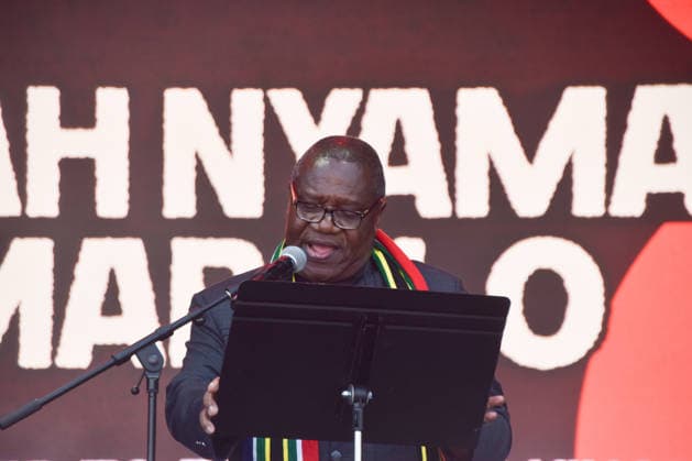 July 18, 2026, London, England, United Kingdom: South African High Commissioner JEREMIAH NYAMANE MAMABOLO kicks off the celebrations on Nelson Mandela Day in Trafalgar Square, honouring the life and legacy of Nelson Mandela. This year also marks the 30th anniversary of the South African Constitution. London United Kingdom - ZUMAv130 20260718_zip_v130_041 Copyright: xVukxValcicx