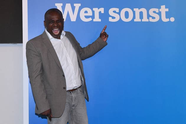 Listenaufstellung der AfD NRW am 18.07.2026 im Eventzentrum.NRW in Marl Serge Menga Nsibu ( Politischer Aktivist ) *** AfD NRW Candidate List Announcement on July 18, 2026, at the Eventzentrum NRW in Marl; Serge Menga Nsibu, Political Activist xRx