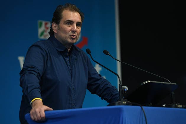 Listenaufstellung der AfD NRW am 18.07.2026 im Eventzentrum.NRW in Marl Mario Liedtke ( AfD, Kreisverband Wesel ) *** AfD NRW Candidate List Announcement on July 18, 2026, at the Eventzentrum NRW in Marl Mario Liedtke, AfD, Wesel District Association xRx