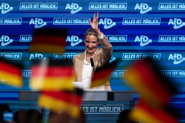 Alice Elisabeth Weidel (AfD) - Wahlkampfauftaktveranstaltung der AfD Sachsen-Anhalt in der Messe Magdeburg am Sonnabend, den 18. Juli 2026 in Magdeburg. *** Alice Elisabeth Weidel: AfD Saxony-Anhalt’s campaign kickoff event at the Magdeburg Exhibition Center on Saturday, July 18, 2026, in Magdeburg