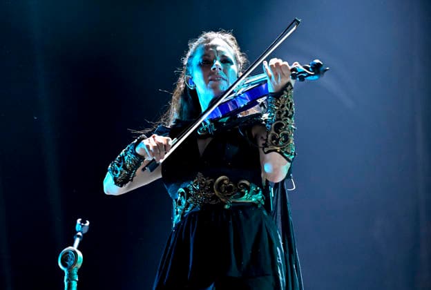 Violinist Johanna from the German metal band Feuerschwanz performs during the International Music Festival Masters of Rock in Vizovice near Zlin, Czech Republic, on July 18, 2026. (CTKxPhoto DaliborxGluck) CTKPhotoP2026071805028  CTKPhotoP2026071805028