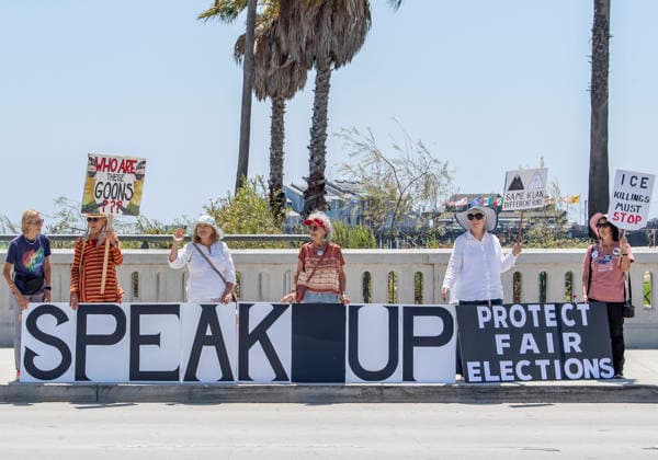 July 18, 2026, Santa Barbara, California, USA: People line the beach-side sidewalk of Cabrillo Boulevard at A Good Trouble Lives On rally to defend voting rights and to honor the legacy of the late civil rights leader and Congressman John Lewis. Santa Barbara USA  - ZUMAh13_ 20260718_zaf_h13_011 Copyright: xPJxHellerx