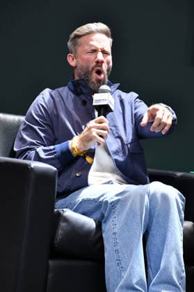NEW YORK, NY - JULY 18: Julian Edelman during Exciting Mics with Cooper DeJean and Reed Blankenship at day 3 of Fanatics Fest NYC on July 18, 2026 at Javits Center in New York City. Copyright: xmpi099 MediaPunchx