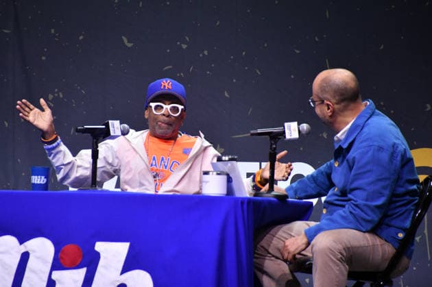 NEW YORK, NY - JULY 18: Spike Lee and Roger Bennett pictured during Men in Blazers on day 3 of Fanatics Fest NYC on July 18, 2026 at Javits Center in New York City. Copyright: xmpi099 MediaPunchx