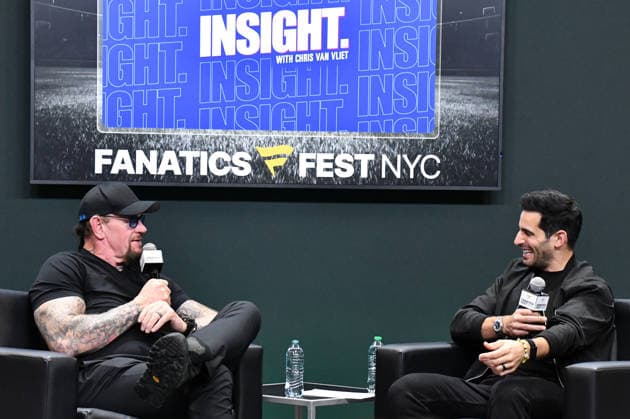 NEW YORK, NY - JULY 18: Mark Calaway, aka, The Undertaker and Chris Van Vliet pictured during Insight With Chris Van Vliet on day 3 of Fanatics Fest NYC on July 18, 2026 at Javits Center in New York City. Copyright: xmpi099 MediaPunchx