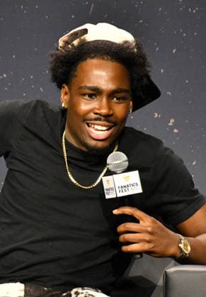 NEW YORK, NY - JULY 18: Kam Patterson pictured during Da Get Got with Marshawn Lynch and Mike Robinson on day 3 of Fanatics Fest NYC on July 18, 2026 at Javits Center in New York City. Copyright: xmpi099 MediaPunchx