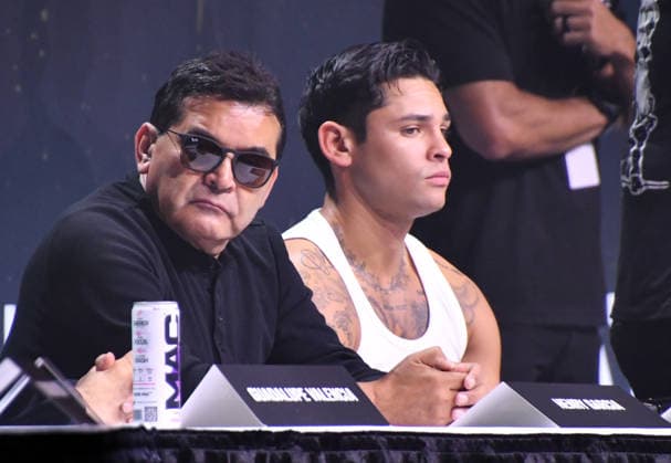 NEW YORK, NY - JULY 18: Henry Garcia and Ryan Garcia pictured during Zuffa Boxing Press Conference on day 3 of Fanatics Fest NYC on July 18, 2026 at Javits Center in New York City. Copyright: xmpi099 MediaPunchx