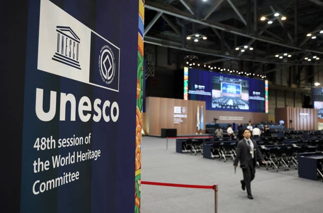 News Themen der Woche KW29 UNESCO event opening UNESCO event opening This photo taken July 19, 2026, shows the venue of the 48th session of the World Heritage Committee, which kicked off on the day at the Busan Exhibition and Convention Center in Busan, some 330 kilometers southeast of Seoul. (Yonhap) 2026-07-19 12:12:23 < 1980-2026 YONHAPNEWS AGENCY. .> ºÎ»ê±¤¿ª½Ã EDITORIAL USE ONLY  Copyright: xx PYH2026071904070032000 YonhapxNewsx yonphotos254600