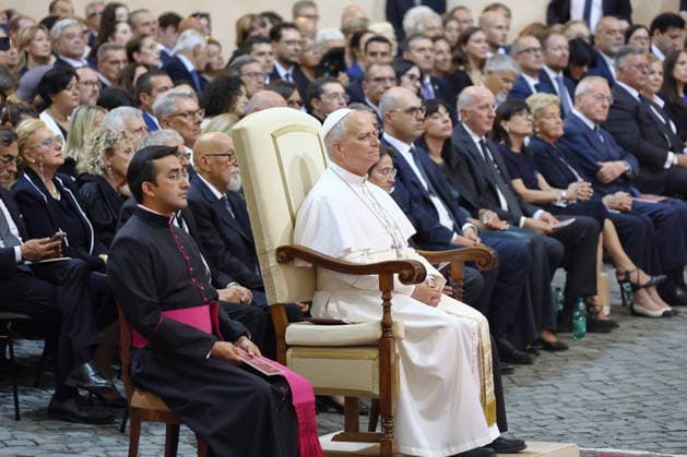 ITALY - POPE LEO XIV ATTENDS A CONCERT IN THE APOSTOLIC PALACE AT THE SUMMER PAPAL RESIDENCE IN CASTEL GANDOLFO - 2026 7 18 Italy, Castel Gandolfo, Vatican, 2026 7 18.Pope Leo XIV attend a concert in the Apostolic Palace at the summer papal residence in Castel Gandolfo EDITORIAL USE ONLY - NO BOOKS Copyright: xGgalazkax