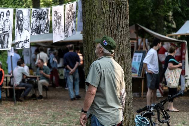 Solidarity Gathering with Cuba Held in Berlin BERLIN, GERMANY JULY 18, 2026: People gather at Stadtpark Lichtenberg under the slogan Learn from Cuba, Fight for Cuba, Celebrate with Cuba during an event expressing solidarity with the Caribbean nation. Participants called for an end to the United States embargo and international sanctions, which organisers said have contributed to decades of economic hardship in Cuba. Berlin Germany Copyright: x xAndrÃ sxTrujillox xJNAxPressx