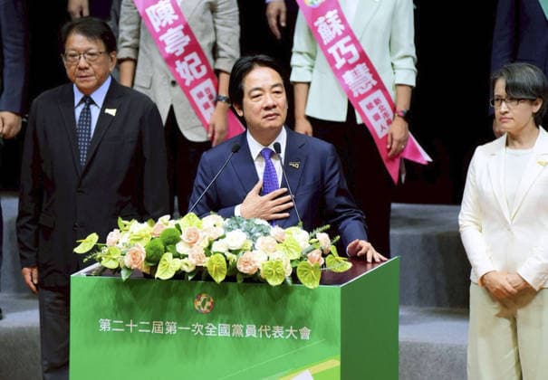 Taiwanese president addresses party convention Taiwanese President Lai Ching-te makes a speech during the annual convention of his Democratic Progressive Party in Taipei on July 19, 2026.  A14AA0005623630P