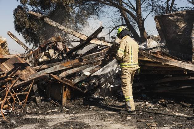 Major wildfire destroys homes near Havat Gilad in the West Bank HAVAT GILAD, WEST BANK JULY 19, 2026: Firefighters battle a wildfire near Havat Gilad in the occupied West Bank after a blaze rapidly spread through dry vegetation, destroying about 30 structures, including homes and businesses. Israeli authorities said they were investigating the incident as a suspected nationalist-motivated arson attack after a person allegedly threw a burning object from a moving vehicle. Two emergency responders were injured. West Bank, Havat Gilad PS Copyright: x xHilelxbenxorx xJNAxPressx