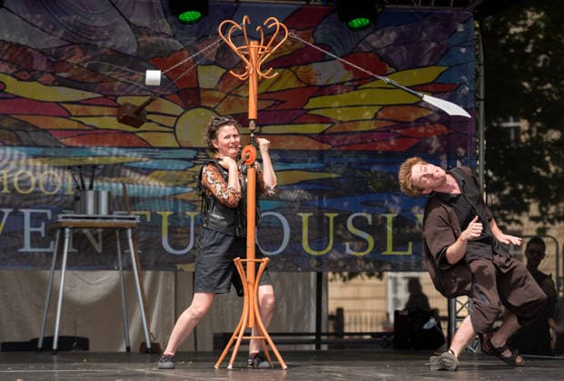 July 19, 2026, Bristol, Bristol, UK: Bristol, UK. Circus performers from Tit For Tat - Amuse Bouche, perform at Bristol Harbour Festival in warm weather at the end of the latest summer heatwave in the UK. The event includes maritime displays and boats and ships with music, circus and other performances. Bristol UK  - ZUMAl94_ 20260719_zaf_l94_010 Copyright: xSimonxChapmanx