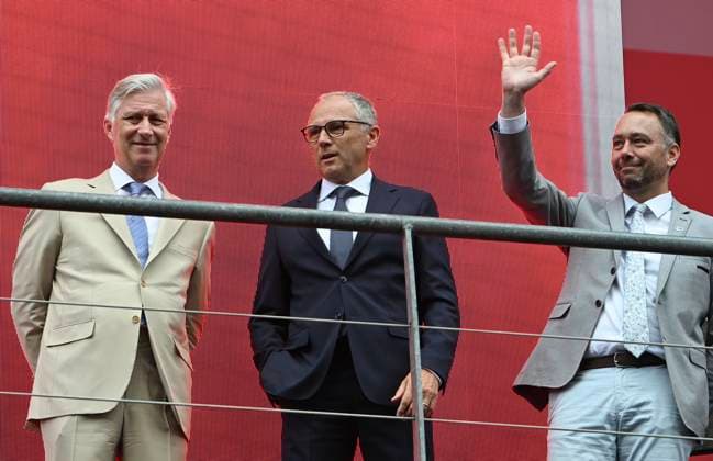 The King Visits The Formula 1 Belgian Grand Prix SPA-FRANCORCHAMPS, BELGIUM - JULY 19 : The King meets with Mr. Stefano Domenicali, Chairman and CEO of Formula One Management (FOM) and Maxime Prévot (Les Engagés) Deputy Prime Minister and Minister of Foreign Affairs. King Philippe attends the Formula 1 Belgian Grand Prix at the Spa-Francorchamps circuit. The King visits the paddock and the team facilities of Mercedes-AMG and Ferrari. He speaks with various drivers and members of the technical teams..After the race, the King presents the trophy to the winner.on July 19, 2026 in Spa-Francorchamps, Belgium, 19 07 2026 Spa-Francorchamps Belgium  Copyright: xBertxVanxDenxBrouckex