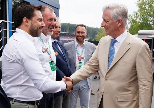 Entertainment Themen der Woche KW29 Vice-president of the Societe Spa Grand Prix Georges-Louis Bouchez, Chairman of Spa Grand Prix Melchior Wathelet, Belgian Foreign Minister Maxime Prevot and King Philippe - Filip of Belgium pictured during a royal visit to the Grand Prix F1 of Belgium race, in Spa-Francorchamps, Sunday 19 July 2026. The Spa-Francorchamps Formula One Grand Prix takes place this weekend, from July 17th to July 19th.  BENOITxDOPPAGNE 181486786