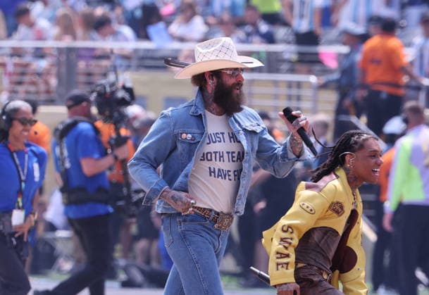 RECORD DATE NOT STATED 2026 World Cup Final - Post Malone At Closing Ceremony - USA Post Malone performs during the Closing ceremony ahead of the FIFA World Cup 2026 final football match between Spain and Argentina on July 19, 2026 in East Rutherford, NJ, USA. Photo by Charles Guerin ABACAPRESS.COM East Rutherford NJ United States  Copyright: xGuerinxCharles ABACAx