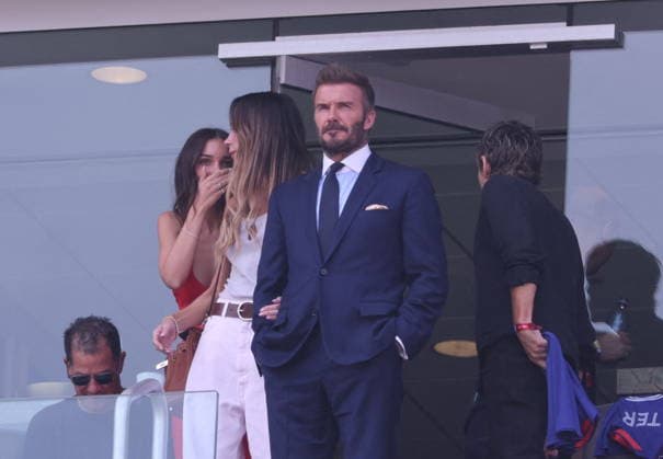 2026 World Cup Final - Beckham Family In The Stands - USA Victoria Beckham and David Beckham in the stands during the Closing ceremony ahead of the FIFA World Cup 2026 final football match between Spain and Argentina on July 19, 2026 in East Rutherford, NJ, USA. Photo by Charles Guerin ABACAPRESS.COM East Rutherford NJ United States  Copyright: xGuerinxCharles ABACAx