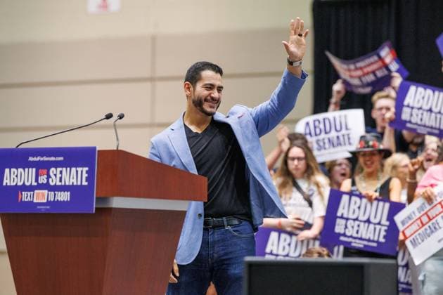 July 19, 2026, Lansing, Michigan, USA: U.S. Senate candidate ABDUL EL-SAYED speaks at a rally with U.S. Sen. Bernie Sanders, U.S. Rep. Alexandria Ocasio-Cortez and U.S. House candidate William Lawrence in Lansing, Mich., on July 19, 2026. Lansing USA - ZUMAr192 20260719_znp_r192_044 Copyright: xAndrewxRothx
