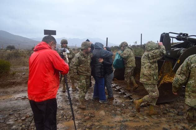 Coquimbo, July 19, 2026 In the municipality of Coquimbo, in the rural area of Tambillos, the Chilean Army is using heavy machinery to rescue families who have been cut off due to the flooding of the Alejandro Pizarro Aton streams in Chile, CHILE Aton 1173908  Copyright: AlejandroxPizarro AtonxChile