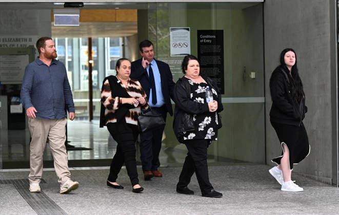 MICHAEL OLIVE COURT, The family and friends of alleged victim Steven Kyle Fyfe are seen outside Brisbane Supreme Court in Brisbane, Monday, July 20, 2026. Michael Bruce Olive is facing court accused of the alleged murder of Steven Kyle Fyfe at Waterford West on May 13, 2020. ( NO ARCHIVING BRISBANE QUEENSLAND AUSTRALIA  Copyright: xDARRENxENGLANDx 20260720166234235350