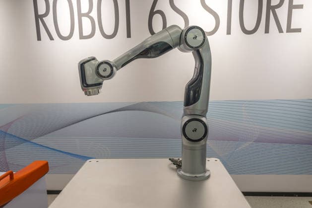 KUNSHAN, CHINA - JULY 19: General view of a robot 6S store on its opening day on July 19, 2026 in Kunshan, Jiangsu Province of China. The store offers integrated sales, spare parts, after-sales service, feedback, leasing, and customization services while serving as a hub for humanoid robots, drones, training, and industry incubation.  Copyright: xVCGx 111655192675
