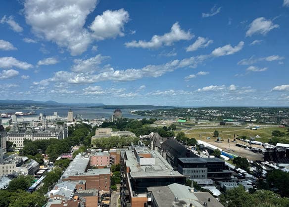 Festival d Ete de Quebec Festival d Ã tÃ de QuÃ bec 2026 - Day 10 A general, aerial view of the town of Quebec including the empty site main stage (Scene Bell) during the Festival d Ã tÃ de QuÃ bec on July 18, 2026 in Quebec City, Quebec. Quebec City Plaines De Abraham Quebec Canada Copyright: xx