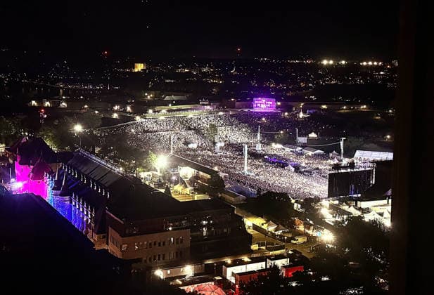 Festival d Ete de Quebec Festival d Ã tÃ de QuÃ bec 2026 - Day 10 A general, aerial view of the main stage (Scene Bell) during the Festival d Ã tÃ de QuÃ bec on July 18, 2026 in Quebec City, Quebec. Quebec City Plaines De Abraham Quebec Canada Copyright: xx