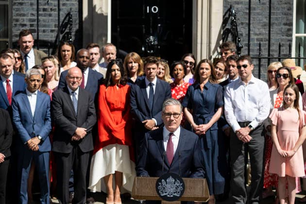 July 20, 2026, London, London, UK: LONDON, UK. Outgoing Prime Minister Sir Keir Starmer gives his final speech at a podium in Downing Street. Andy Burnham, the new Labour Party leader, will become Prime Minister later. London UK  - ZUMAl94_ 20260720_zaf_l94_051 Copyright: xStephenxChungx