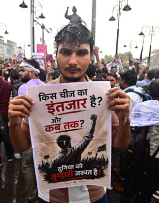 July 20, 2026, Prayagraj, Uttar Pradesh, India: Prayagraj: People stage a protest in support of activist Sonam Wangchuk and the Cockroach Janta Party s protest at Delhi s Jantar Mantar, demanding Union Education Minister Dharmendra PradhanÃ¢â‚¬â ¢s resignation, in Prayagraj on Monday, July 20, 2026. Prayagraj India - ZUMAv115 20260720_zap_v115_009 Copyright: xPrabhatxKumarxVermax