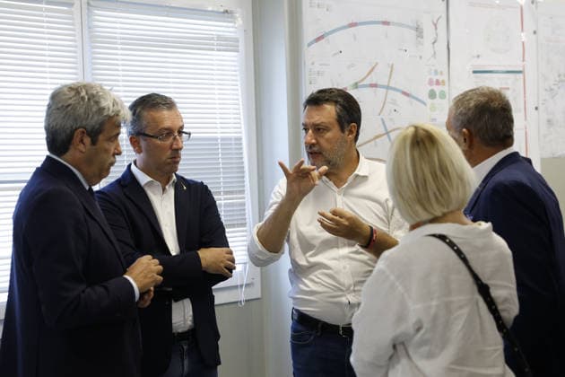 News - Matteo Salvini Visits Raccordo A4-Valtrompia CONCESIO, ITALY - JULY 20: Matteo Salvini, Vice President of the Council of Ministers of the Italian Republic and Minister of Infrastructure and Transport during the technical inspection at the construction site of the Raccordo Autostradale A4 - Valtrompia, at Codolazza base camp on July 20, 2026 in Concesio near Brescia, Italy. The motorway link between the A4 motorway and Valtrompia is a strategic infrastructure managed by Anas, aimed at connecting the main motorway network with the industrial hubs and urban centres of the Brescia valley. Concesio Brescia Italy Copyright: xRichardxMorganox xLiveMediax LPN_2574710