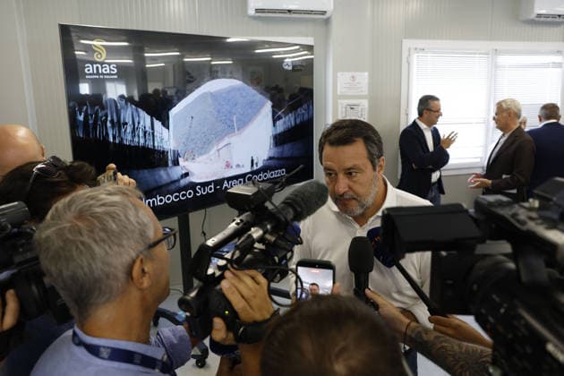 News - Matteo Salvini Visits Raccordo A4-Valtrompia CONCESIO, ITALY - JULY 20: Matteo Salvini, Vice President of the Council of Ministers of the Italian Republic and Minister of Infrastructure and Transport during the technical inspection at the construction site of the Raccordo Autostradale A4 - Valtrompia, at Codolazza base camp on July 20, 2026 in Concesio near Brescia, Italy. The motorway link between the A4 motorway and Valtrompia is a strategic infrastructure managed by Anas, aimed at connecting the main motorway network with the industrial hubs and urban centres of the Brescia valley. Concesio Brescia Italy Copyright: xRichardxMorganox xLiveMediax LPN_2574712