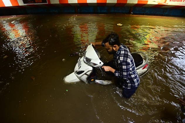 July 20, 2026, Prayagraj, Uttar Pradesh, India: Prayagraj: Vehicle ply trough a waterlogged railway under pass after heavy rain, in Prayagraj on Monday, July 20, 2026. Prayagraj India - ZUMAv115 20260720_zap_v115_028 Copyright: xPrabhatxKumarxVermax
