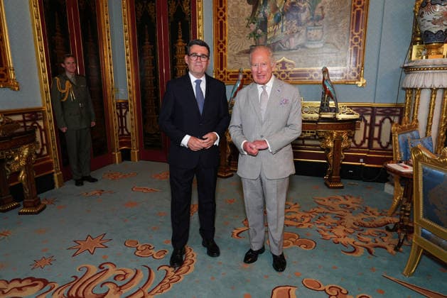 Andy Burnham becomes new PM King Charles III welcomes Andy Burnham, during an audience at Buckingham Palace, London, where he invited the leader of the Labour Party to become Prime Minister and form a new government. Picture date: Monday July 20, 2026., Credit:Aaron Chown PA ROTA - B68 Avalon UK, London  Copyright: xAaronxChownx xPAxROTAx-xB68x xAvalonx 1117556487
