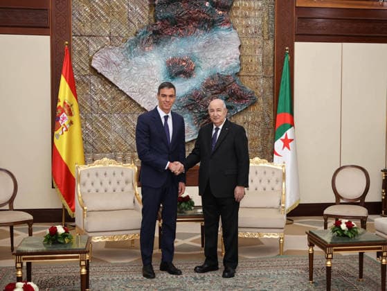 RECORD DATE NOT STATED Algeria Spain Politics Algerian President Abdelmadjid Tebboune Receives Spanish Prime Minister Pedro Sánchez in Algiers, Algeria, on July 20, 2026. Pedro Sánchez is on an official visit to Algeria. Photos: APP via the Algerian Presidency ALGIERS ALGERIA Copyright: xAlgÃ riexPressexPhotosxAPPxAlgÃ riexPressexPhotosx AlgÃ rie Espagne - Politique (1)