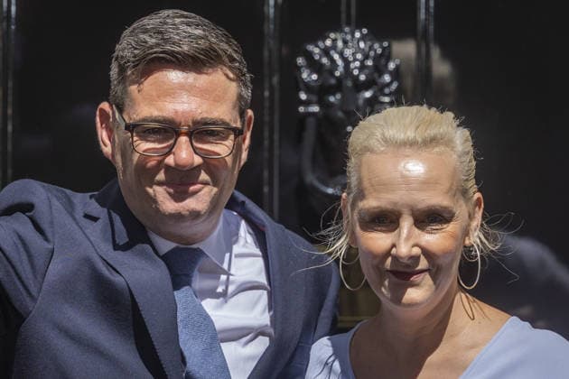 Andy Burnham becomes new UK prime minister LONDON, UK - JULY 20: Britain s new Prime Minister Andy Burnham and his wife Marie-France van Heel pose outside 10 Downing Street in central London after being invited by King Charles III to form a new government, United Kingdom on July 20, 2026. Marcin Nowak Anadolu London United Kingdom. Editorial use only. Please get in touch for any other usage.  Copyright: x2026xAnadoluxMarcinxNowakx