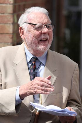 Royal visit to Emmaus Norfolk and Waveney Sir Terry Waite, President of Emmaus UK during a visit by Queen Camilla to Emmaus Norfolk and Waveney charity in Bungay, Norfolk, which offers a home, work opportunities and support to people experiencing homelessness. Picture date: Monday July 20, 2026. PA Photo., Credit:Chris Radburn PA ROTA - B68 Avalon UK, Bungay  Copyright: xChrisxRadburnx xPAxROTAx-xB68x xAvalonx 1117561722