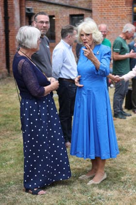 Royal visit to Emmaus Norfolk and Waveney Queen Camilla during a visit to Emmaus Norfolk and Waveney charity in Bungay, Norfolk, which offers a home, work opportunities and support to people experiencing homelessness. Picture date: Monday July 20, 2026. PA Photo., Credit:Chris Radburn PA ROTA - B68 Avalon UK, Bungay  Copyright: xChrisxRadburnx xPAxROTAx-xB68x xAvalonx 1117561753