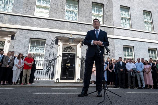 July 20, 2026, London, London, UK: LONDON, UK. Andy Burnham, the new Prime Minister, gives his first speech in Downing Street, replacing Sir Keir Starmer and becoming BritainÃ¢â‚¬â ¢s seventh Prime Minister in ten years. London UK  - ZUMAl94_ 20260720_zaf_l94_086 Copyright: xStephenxChungx